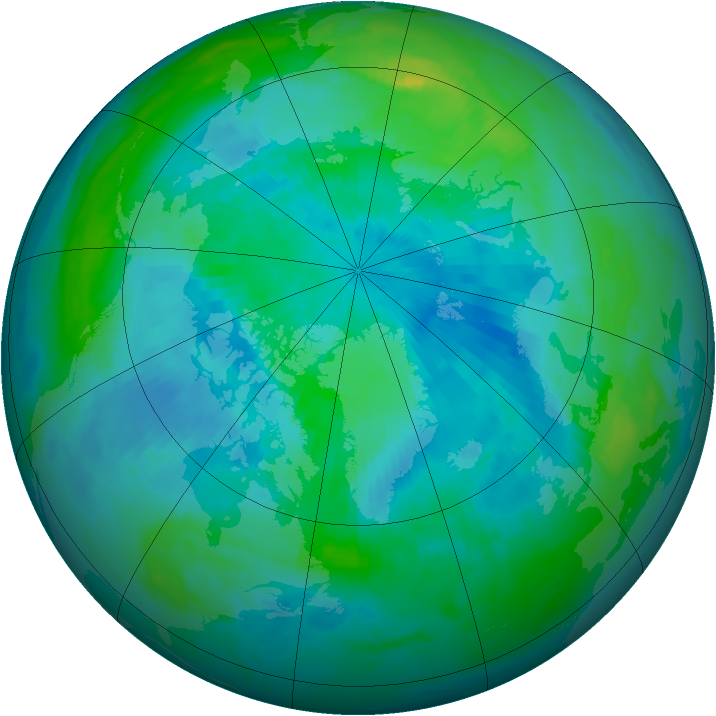 Arctic ozone map for 13 September 1996